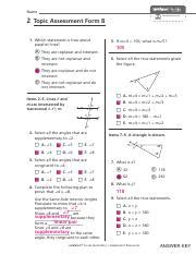 What is the solution of the. . 2 topic assessment form b answers geometry